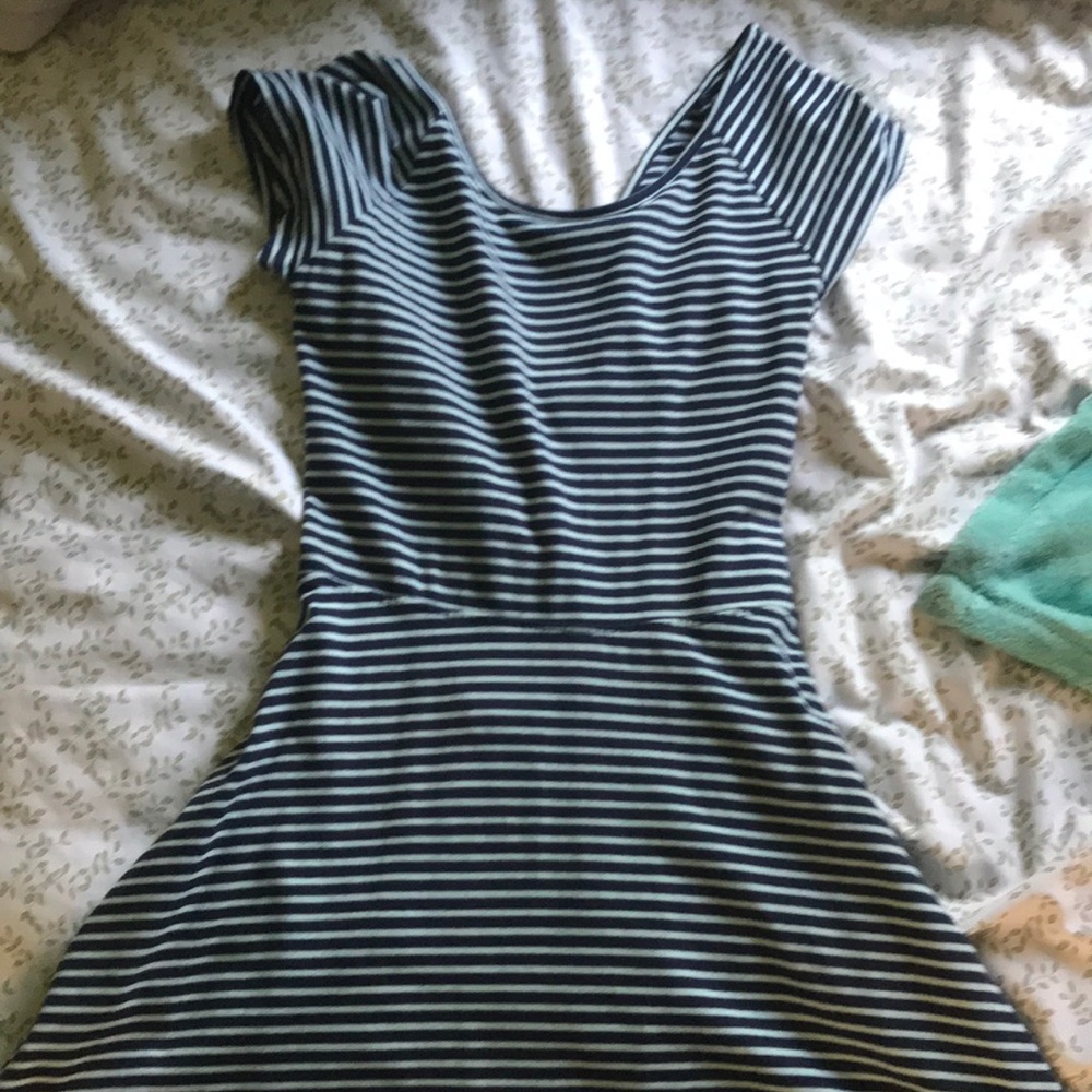 Blue Striped Casual Dress